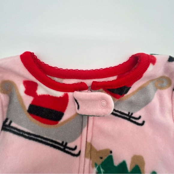 NWT 🥀 18 Month Baby Pink Christmas Onesie Sleeper - Picture 4 of 5
